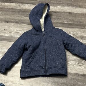 The Children's Place Navy Hoodie with Soft Cream Interior